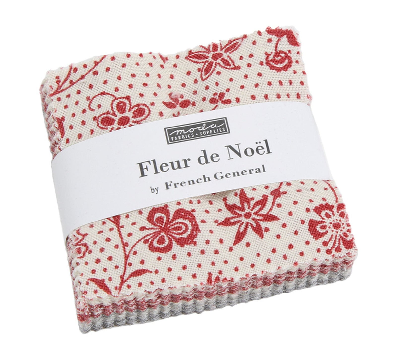 Fleur De Noel Moda Mini Charm Pack By French General 42 25 Precut Fabric Quilt Squares Walmartcom