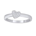 thumbnail image 2 of Natural Diamond Accent Heart Stackable Promise Anniversary Ring in 14K White Gold Plated 925 Sterling Silver Jewelry for Women(0.08 cttw,I-J Color,I2-I3 Clarity)-8, 2 of 5