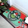 thumbnail image 1 of Felpudo de entrada con payaso verde Grinch, alfombra navideña para fiestas, alfombra decorativa para exteriores, alfombra para entrada de baño, 1 of 5