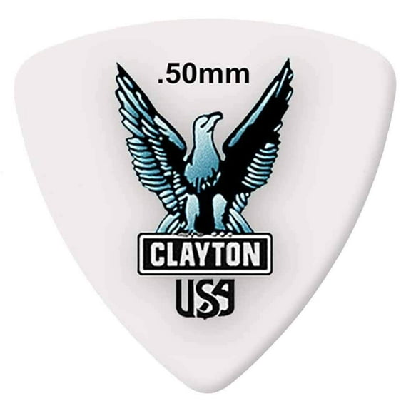 Clayton RT50-12 Acetal Polymer Rounded Triangle Guitar Picks- 0.50 mm - 12 Pieces