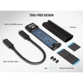 thumbnail image 6 of Rosewill USB-C to M.2 NVMe Tool-Free Enclosure Adapter, 10Gbps USB-C 3.1 Gen 2, Thunderbolt 3 Compatible, Supports M.2 NVMe SSDs 2230, Includes USB-C and USB 3.0 Cables - RHUB-20001, 6 of 7