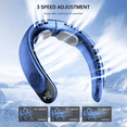 thumbnail image 2 of Portable Fan, 4000mAh Bladeless Hands Free Neck Fans That Blow Cold Air Gifts for Women Men Blue, 2 of 7