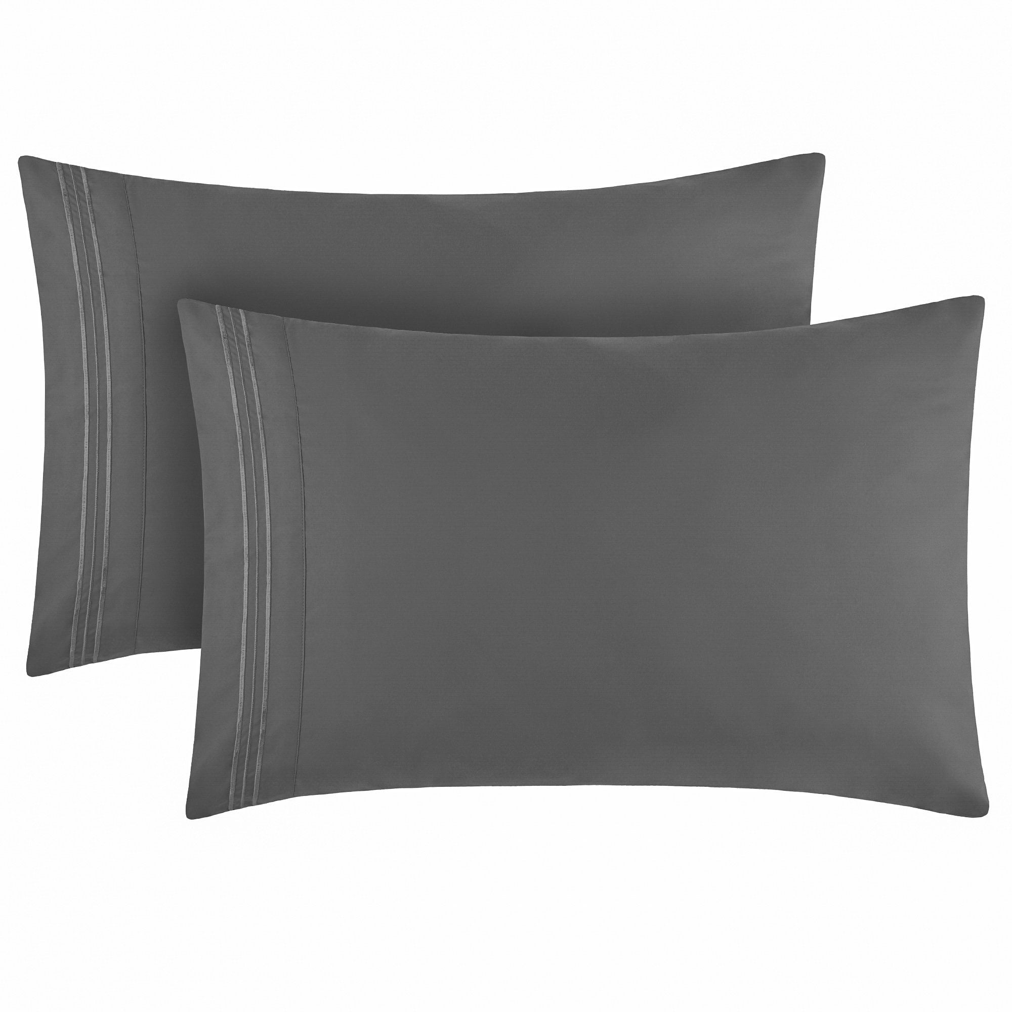 Stain Resistant Set of 2 Standard Size, Black Mellanni Luxury Pillowcase Set Brushed Microfiber 1800 Bedding Hypoallergenic Fade Wrinkle