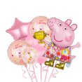 thumbnail image 1 of Juego de globos de la serie Peppa Pig con dibujos animados, página de trofeos, juguete de decoración de cumpleaños para niños de George, suministros para fiestas con globos de aluminio, 1 of 5