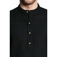 thumbnail image 6 of In-Sattva Men's Indian Mandarin Collar Handcrafted Fine Embroidered Kurta Tunic; Black ; SM, 6 of 6