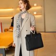 thumbnail image 3 of URSOFINE Women's Waterproof Laptop Tote Bag 16 Inch - Lightweight Nylon Work Briefcase with Luggage Strap & Multi-Compartment Organizer for Daily Commute & Travel, Black, 3 of 4