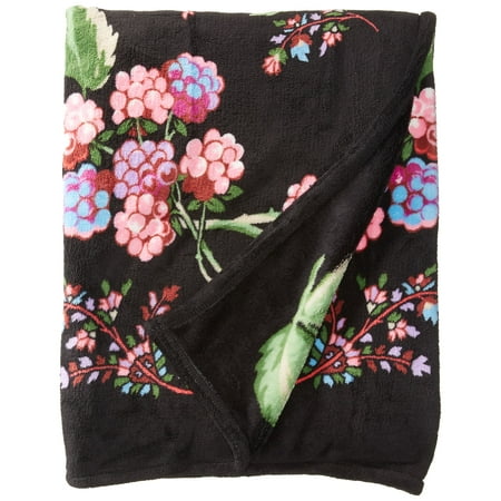 UPC 886003484128 product image for Vera Bradley NEW Black Floral Throw Blanket Fleece Winter Berry | upcitemdb.com