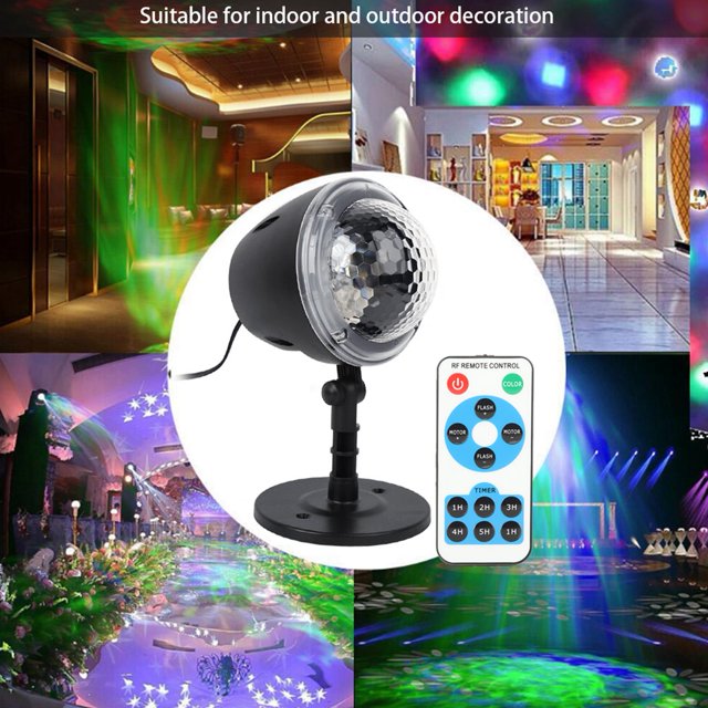 Proyector De Luz Colorida Con Efecto De Ondas De Agua Con Control Remoto, Luz Nocturna Hermética Adecuada Para Navidad, Halloween, Acción De Gracias