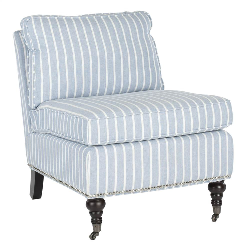 striped blue chair