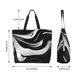 thumbnail image 5 of Balery Abstract Black White Swirls Bolsa Tote Estilo Estético con Cremalleras, Bolsa de Hombro, Bolsa de Compras Grande y Plegable, 5 of 8