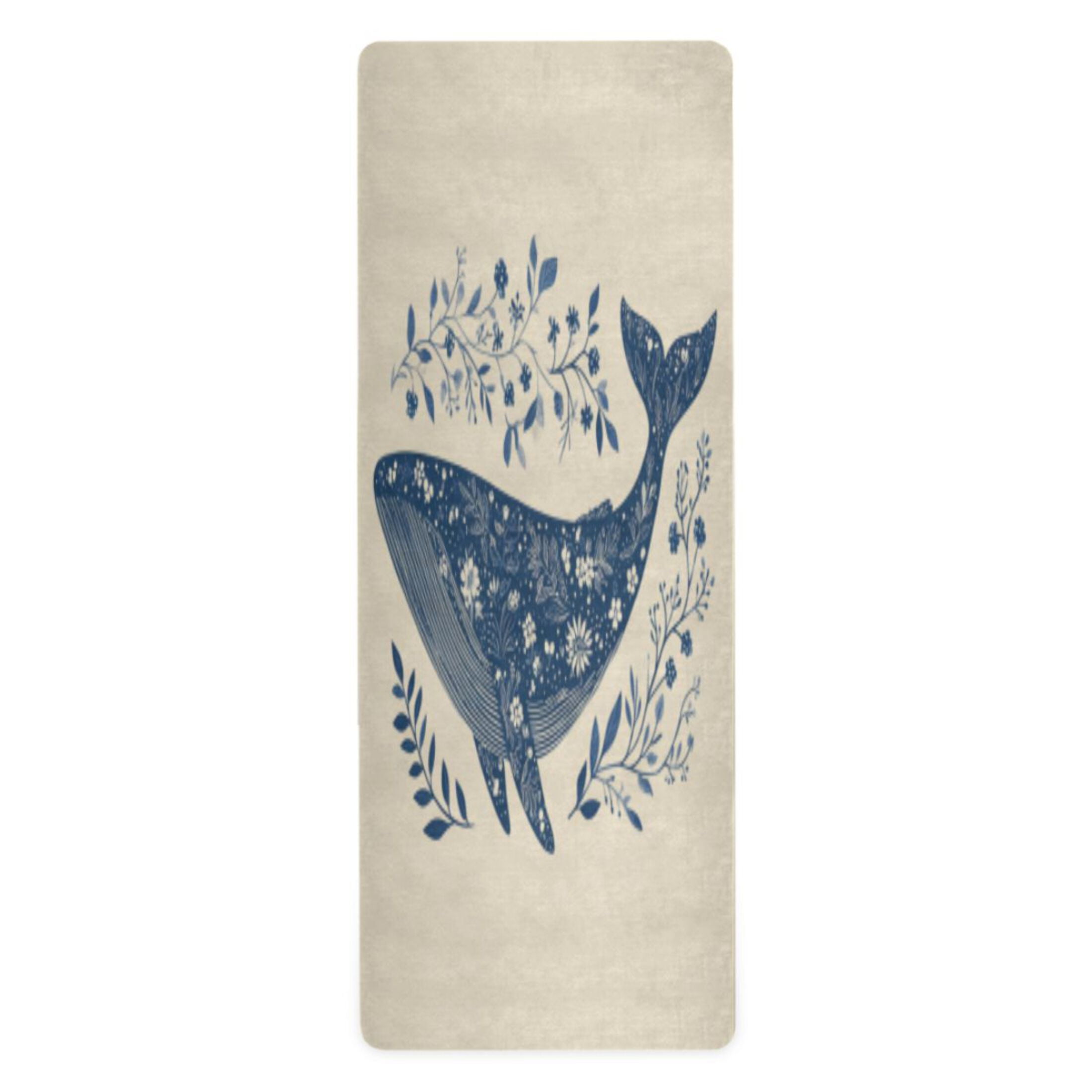 BZSMCE Yoga Mat Women Fitness Mat Flower - Decorated Whale Art Pattern