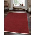 thumbnail image 1 of 5 x 8 ft. Hand Woven Flat Weave Kilim Wool Solid Rectangle Area Rug, Burgundy, 1 of 1