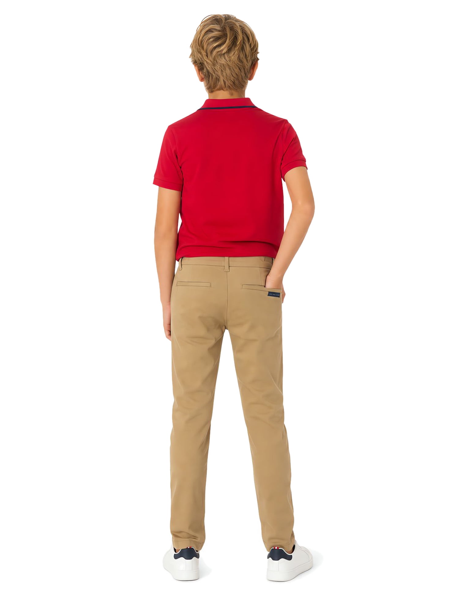 U.S. Polo Assn. Boys Short Sleeve Johnny Collar Shirt, Sizes 4-18
