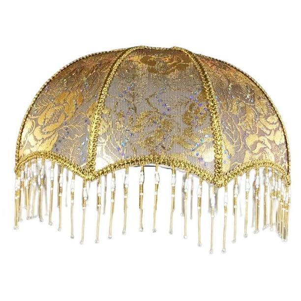 Cubierta de repuesto para pantalla de lámpara de mesa con forma de cúpula, estilo europeo, con borlas para sala de lectura, E27 Estilo D