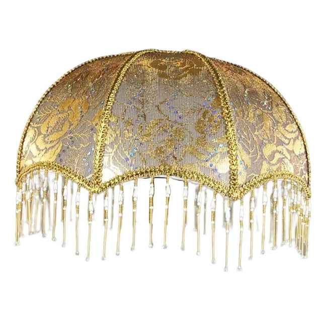 Cubierta de repuesto para pantalla de lámpara de mesa con forma de cúpula, estilo europeo, con borlas para sala de lectura, E27 Estilo D