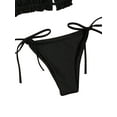 thumbnail image 4 of Mialoley Women's Solid Color Swimming Set, Bandage Bikini Top + Lace Up Briefs, 4 of 8