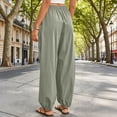 thumbnail image 5 of Yifymode Womens Balloon Pants Trendy Casual Elastic Waist Wide Leg Harem Pants Baggy Pleated Lantern Trousers, 5 of 7