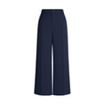 thumbnail image 6 of WRKEKC Dress Pants Women High Waisted Straight Leg Flowy Suit Pants with Pockets Office Business Work Trousers, 6 of 8