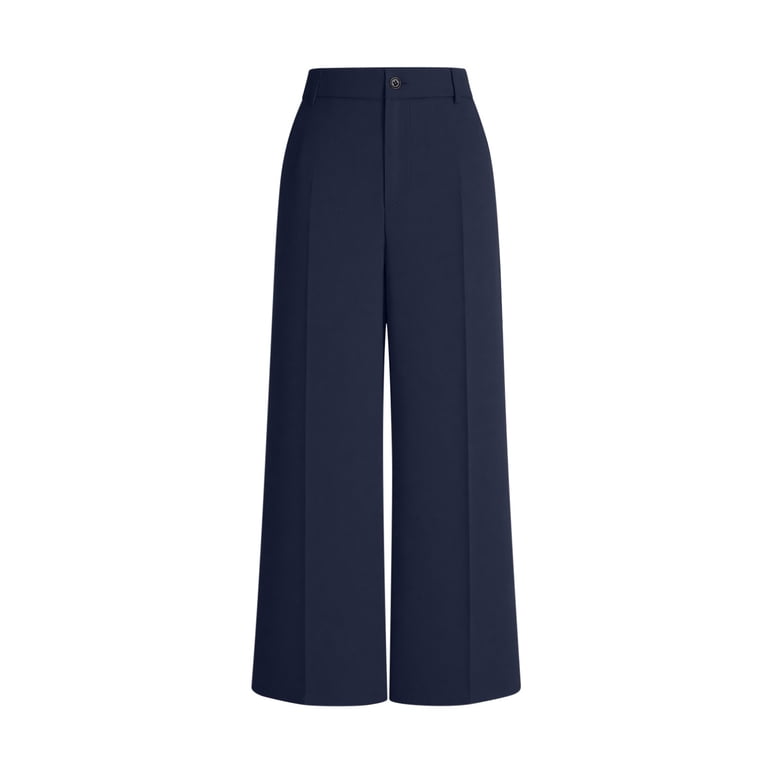 navy blue plus size dress pants Aohooy Business Trousers Women Summer Plus Size Casual High-Waist Wide-Leg Dress Pants with Pockets for Office Wear Workout Meetings Daily Navy,XXL,