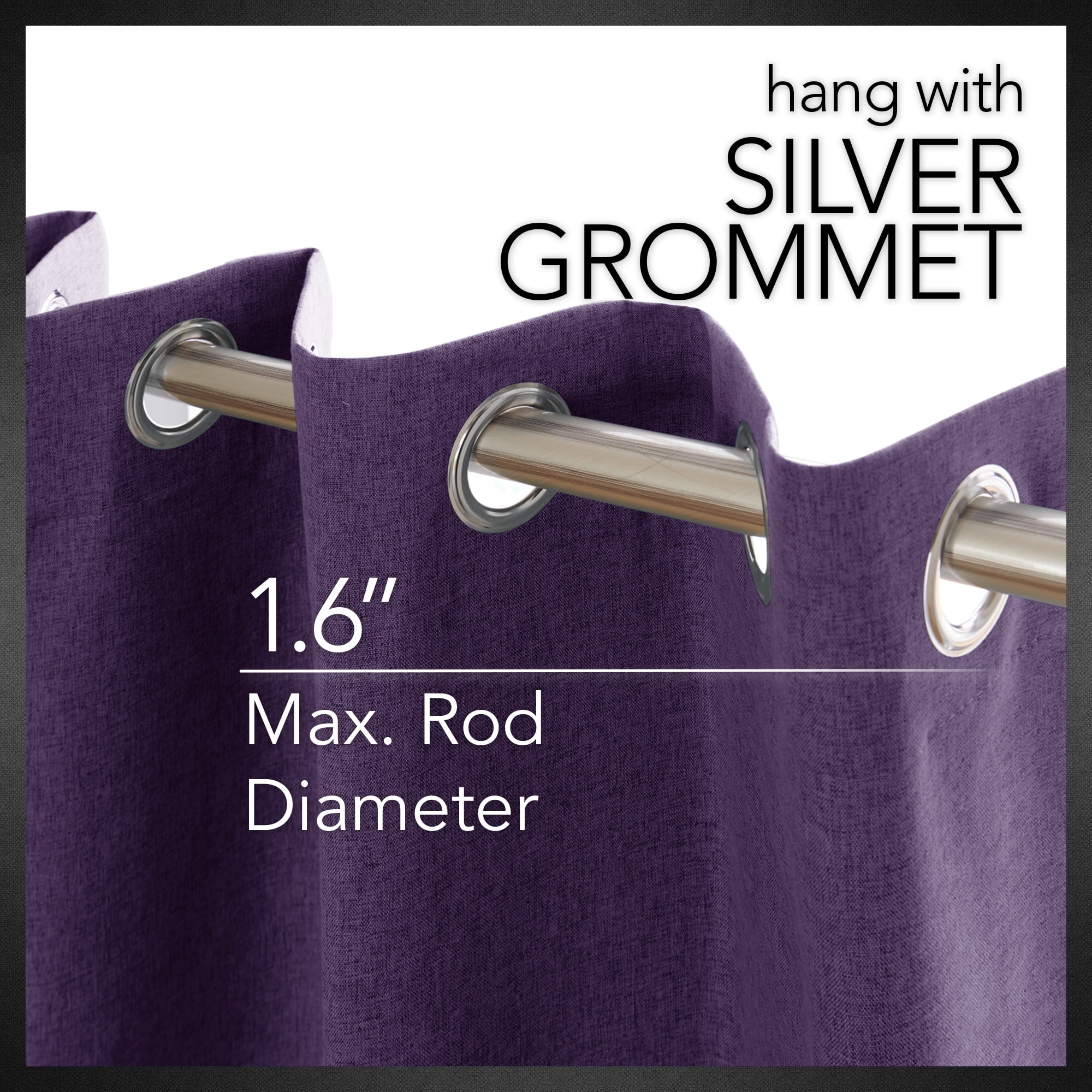 Deconovo 100% Blackout Curtains 84" Long for Bedroom Full Room Darkening Grommet Curtains, 52 x 84" Purple Grape, Set of 2