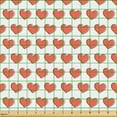 thumbnail image 2 of Ambesonne Valentine Fabric by the Yard Upholstery, Hand Drawn Hearts Pattern, 3 Yards, Burnt Sienna White, 2 of 5