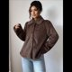 thumbnail image 5 of Abrigos de Invierno para Mujer, Modernos, de Larga, con Solapa y Pelo Sintético, para Otoño. Marrón L, 5 of 9