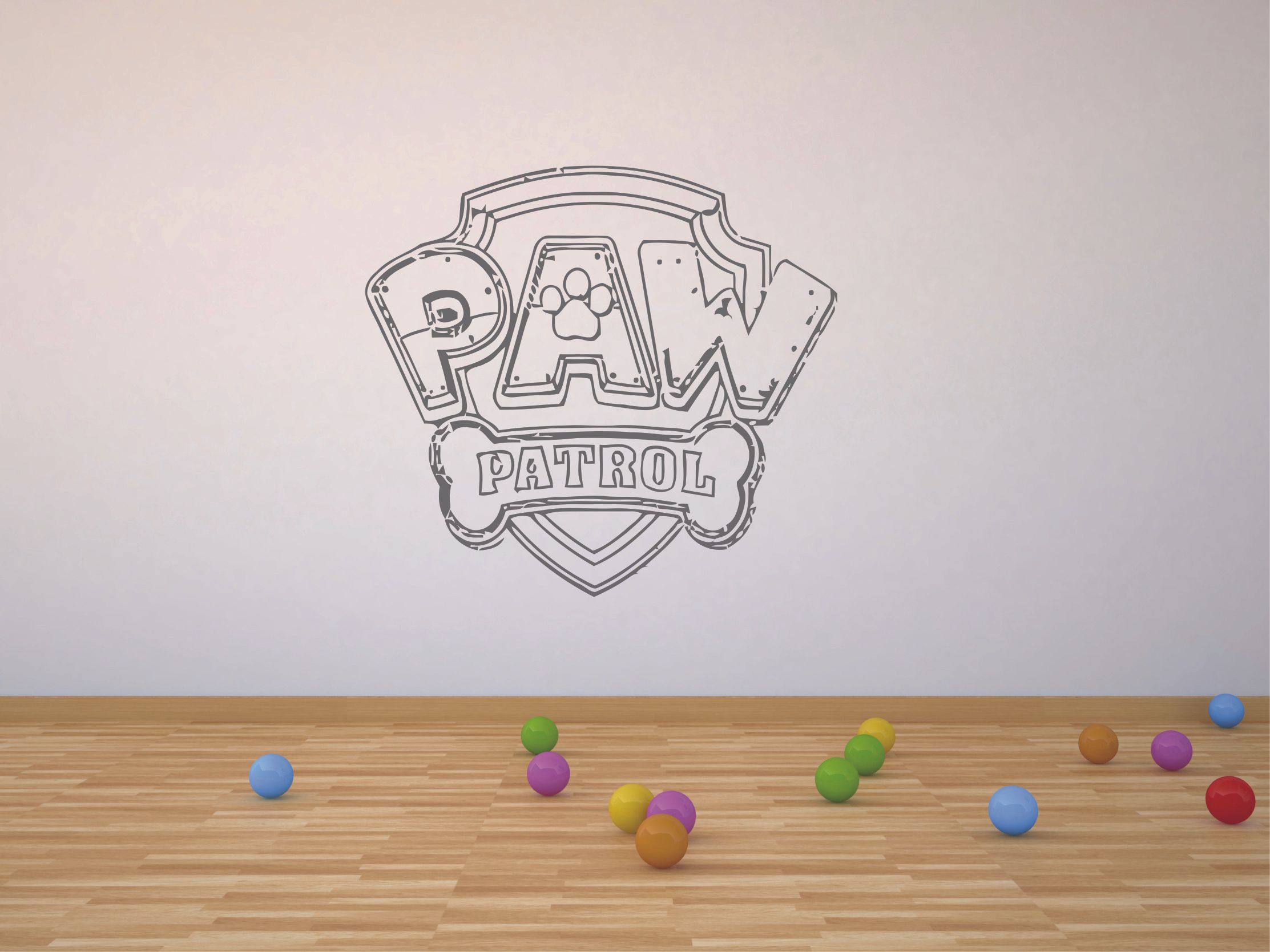 Paw Patrol Logo Cute Animals Children Show Cartoon Wall Sticker Art