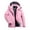 Pink, variant on Lovskoo Women's Rain Jacket Hooded Technical Winter Fleece Lined Casual Waterproof Windbreaker Outdoor Charging Outerwear Breathable Thick Plush Mountain Climbing Clothes Trendy Jacket Red