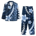 thumbnail image 5 of Garronmavis Blue Hibiscus Flowers Pajama Sets for Women 2 Piece Long Sleeve Sleepwear Comfy Soft PJ Set Lounge Outfit Fall Winter Nightwear Top and Pant, 5 of 7