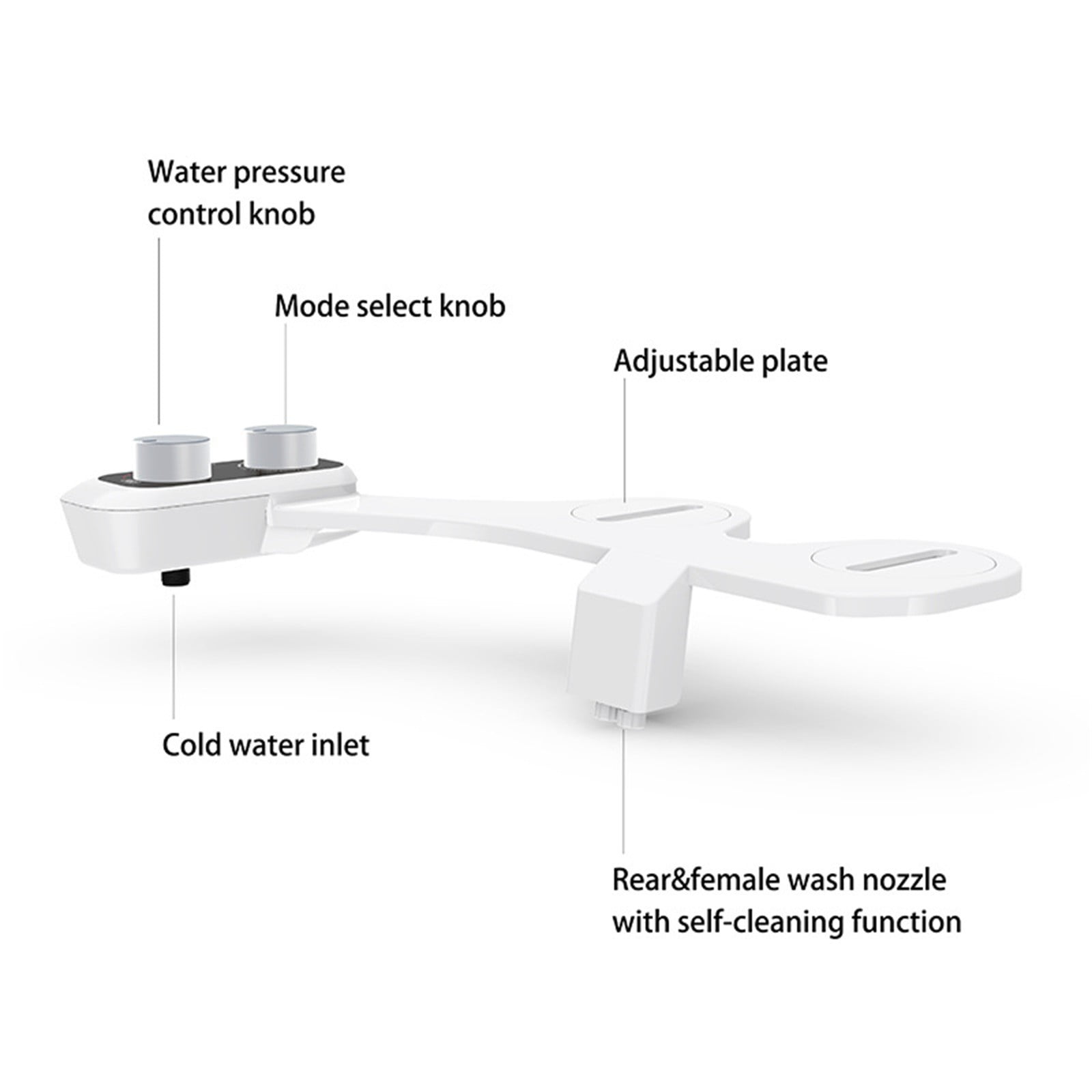 Bidet Toilet Seat Spray Double Nozzle Adjustable Cold Water Jet Hip Feminine Cleaning Self-Cleaning Nozzle Easy Install Energy Saving Hygienic Bathroom Accessory for Women Home Comfort