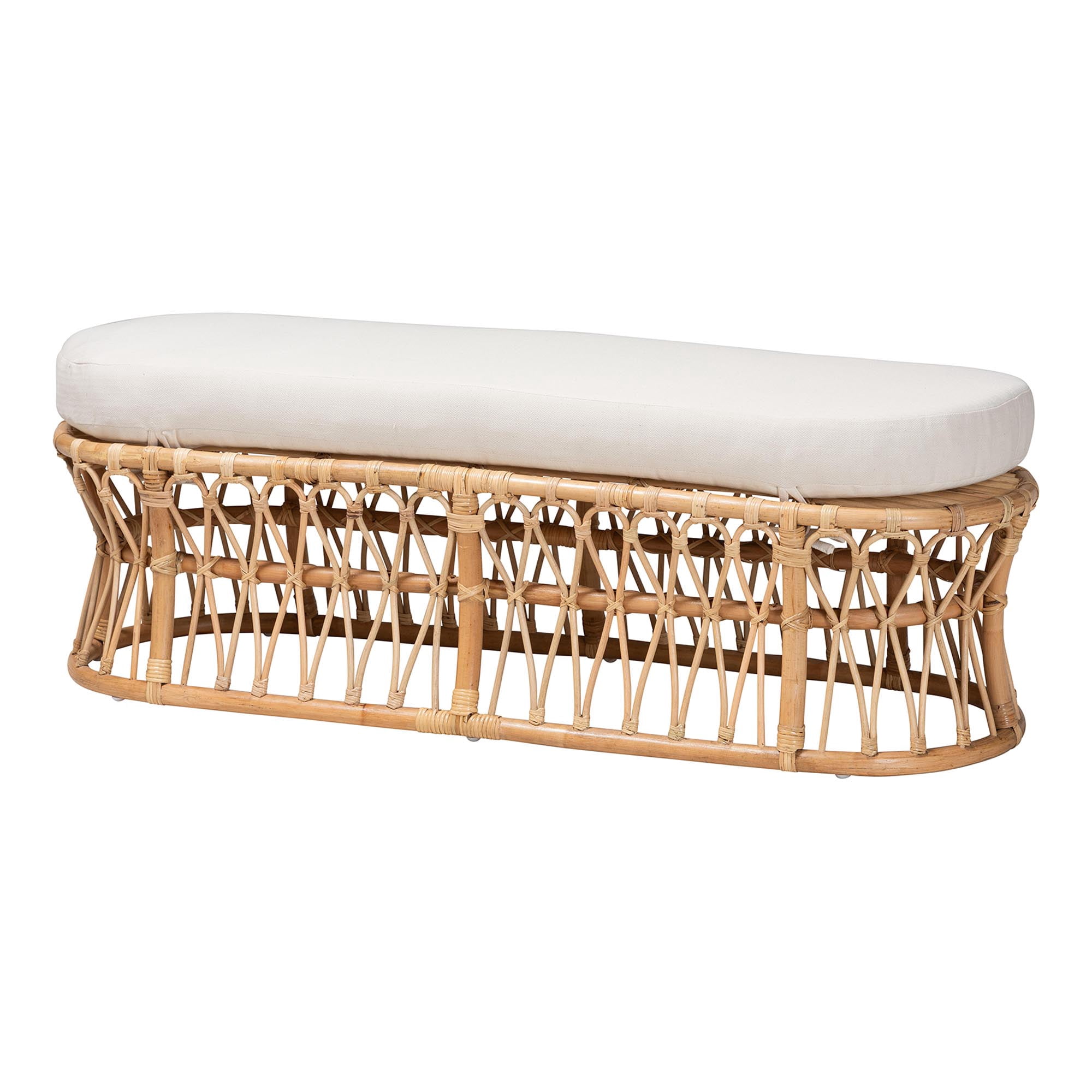 bali & pari Adelpha Boho Accent Bench, Natural