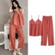 thumbnail image 2 of Fdfklak Sexy Sleepwear Set Women's Summer Pajamas Thin Suspenders V Neck Shirt Pant Suit Small Floral Modal Home Clothes M-3XL, 2 of 3