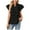 Black, variant on Women Ruffle Short Sleeve Shirts Dressy Cute Bow Tie Print Casual Tees V-Neck Ruffle Trim Loose Fit Tunic Tops