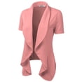 thumbnail image 2 of Doublju Women's Short Sleeve Open Front Draped Blazer, 2 of 4