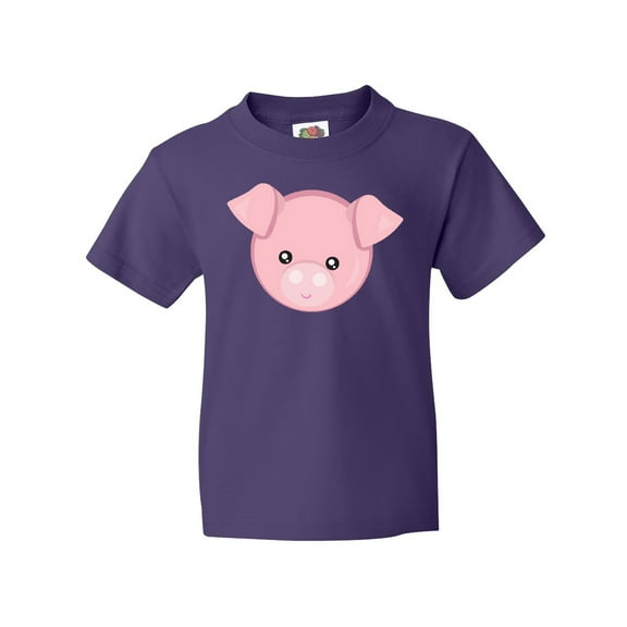 Inktastic Cute Pig, Little Pig, Pig Head, Pink Pig Youth T-Shirt