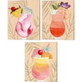 thumbnail image 1 of Great Art Now Tropical Cocktail by Annie Warren 3 Piece Canvas Art Set Each 12"W x 15"H, 1 of 4