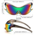 thumbnail image 4 of FEISEDY Futuristic Sunglasses, Fashion Alien Y2K Wrap Around for Women Men B4135, 4 of 12