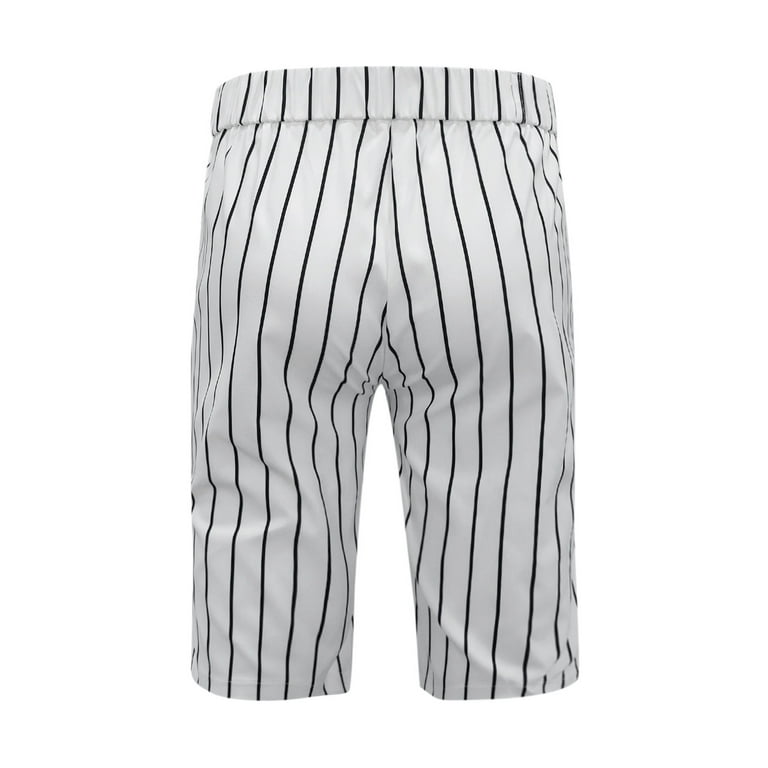 All Shorts Set Mens Softball Shorts Male Summer Casual Slim Striped Print  Shorts Zipper Fly Semi Elastic Waist Pocket Shorts Star Apparel 10 Memory 