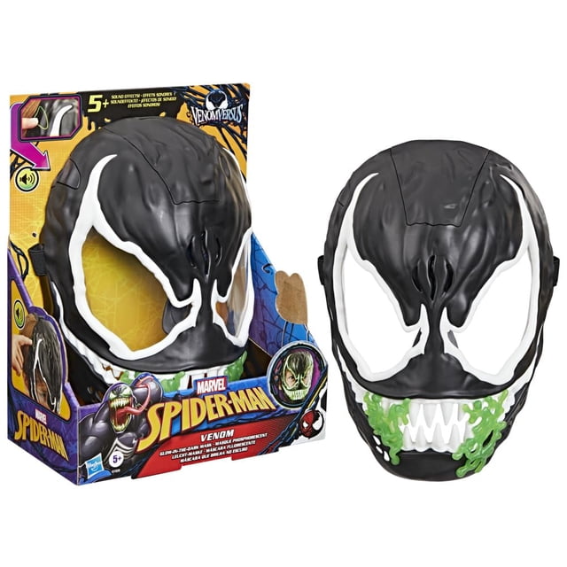 Máscara Spider-Man Marvel Venom contra Venom que brilla en la oscuridad