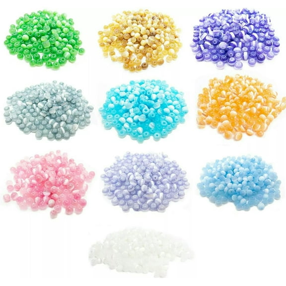 U8MO 50 Cat's Eye Glass Beads 4mm Assorted Lot Mixed Color Bulk Jewelry Supplies Mix