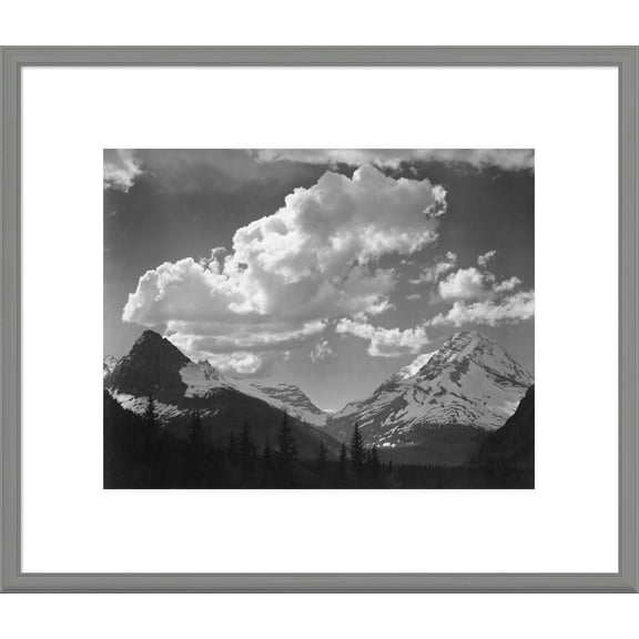 Global Gallery Ansel Adams 'Trees in Glacier National Park, Montana - National Parks and Monuments, 1941' Framed Wall Art