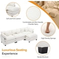 thumbnail image 5 of 111.4" L-Shape Chenille Upholstered Sofa with 5 Pillows, Modern Luxury Sofa Couch with Removable Ottoman, 3-Seater Couch Sectional Sofa Set for Living Room (Beige-5 Pillows), 5 of 18