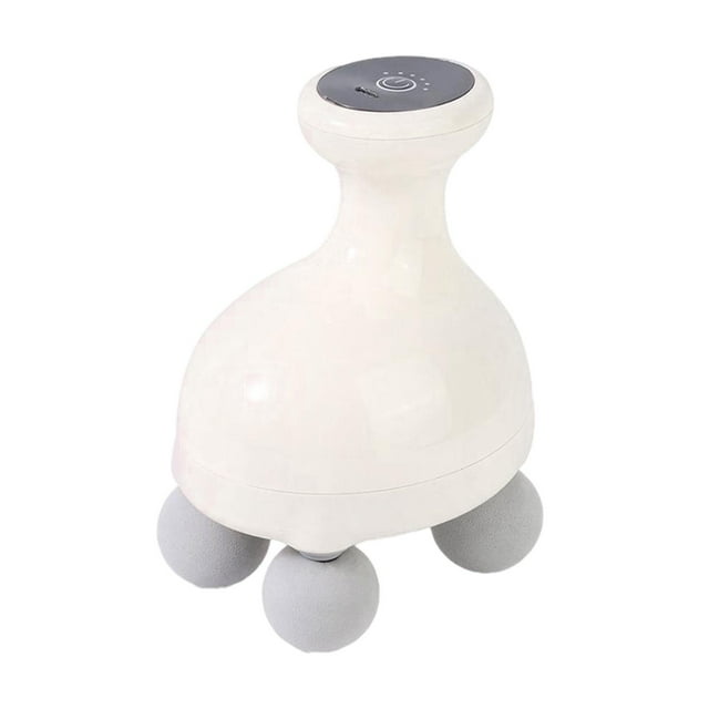 Masajeador corporal inalámbrico portátil con 6 velocidades y 4 cabezales para hombros, piernas y manos. blanco