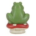 thumbnail image 3 of Mainstays Outdoor Green Frog on Red Mushroom Garden Statuary, 6 in L x 4.75 in W x 8.5 in H, 3 of 5