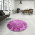 thumbnail image 4 of Ahgly Company Machine Washable Indoor Square Transitional Violet Purple Area Rugs, 8' Square, 4 of 7