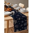 thumbnail image 6 of Table Runner Dresser Scarves 36 Inch Long,Marine Sea Turtle Starfish Coral Shell Linen Dining Table Runners Ocean Octopus on Navy Blue Tabletop Scarf for Wedding Holiday Party Kitchen, 6 of 9