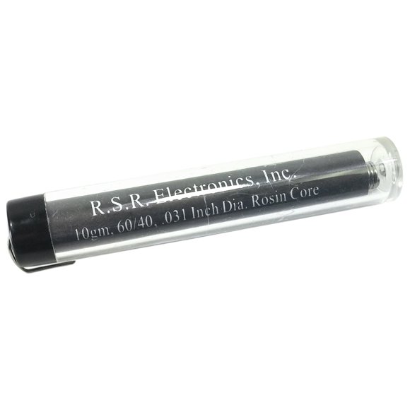 10 Grams Rosin Core Solder in Dispensing Tube - 60/40 - Thickness .031" by RSR Electronics Inc.