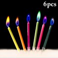 thumbnail image 2 of Coofit 6PCS Birthday Candle Colorful Flame Birthday Cake Candle Cake Topper Candle, 2 of 8