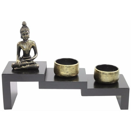Zen Home Decor - Tabletop Stairway Style Zen Garden Buddha Candle Holder Home Decor Relaxing Gift