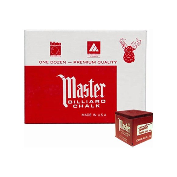 Tiza para Billar Master Burdeos 1 Docena de Cubos